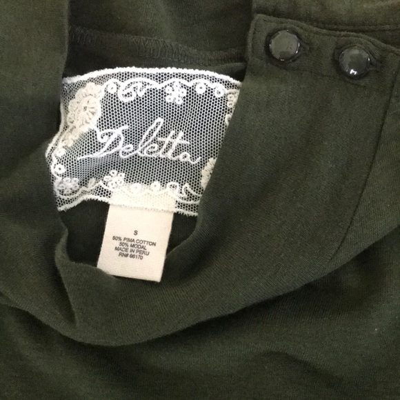 Anthropologie Olive Green top Small - Picture 4 of 5